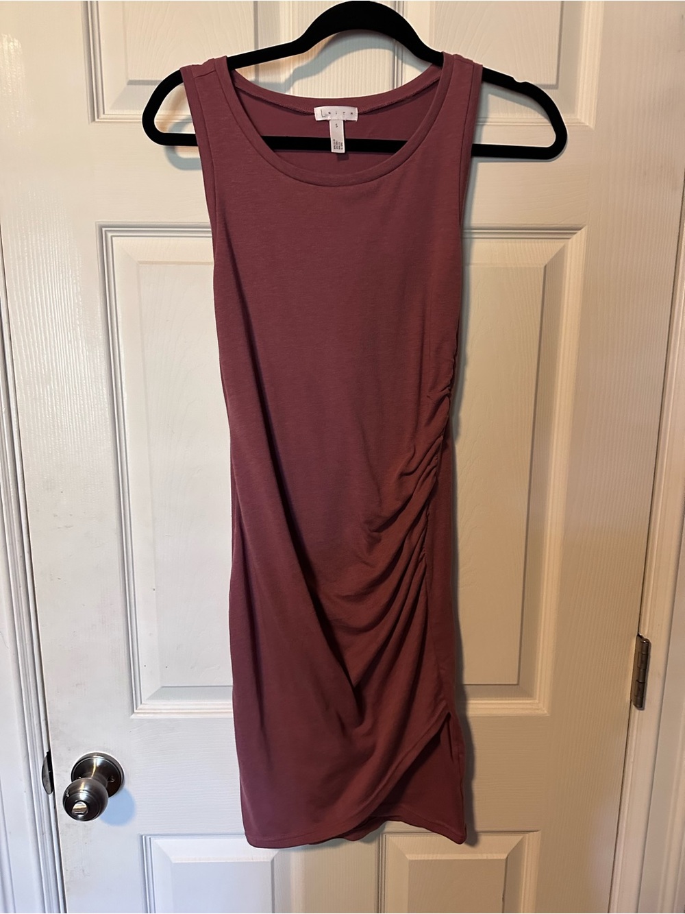 Leith Mauve Tank Dress with Side Ruching